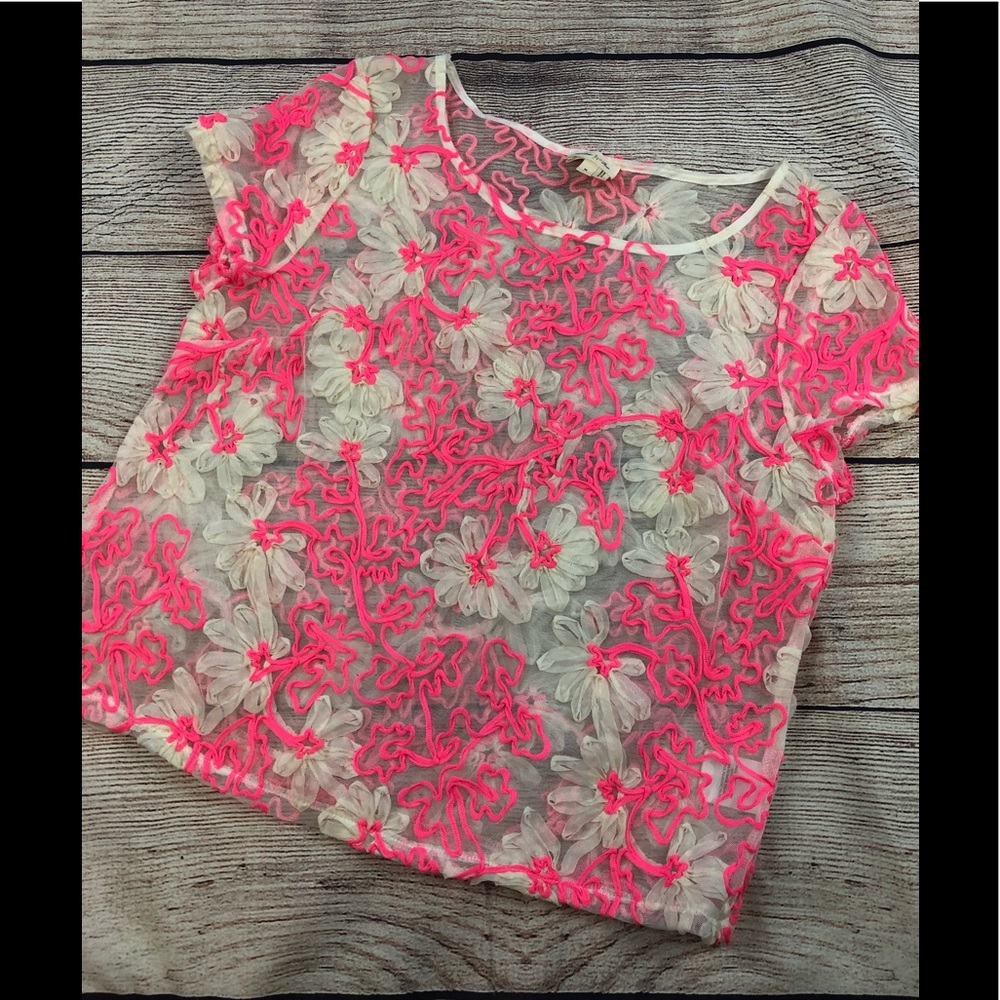 Wmn M meadow rue Anthropologie sheer blouse top